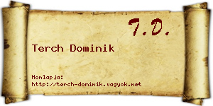 Terch Dominik névjegykártya